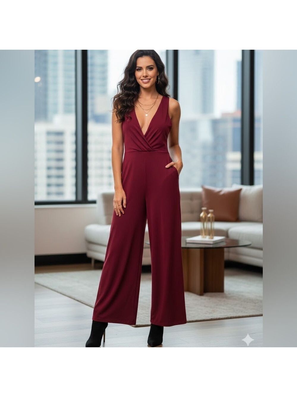 Susana Monaco Deep Red Jumpsuit